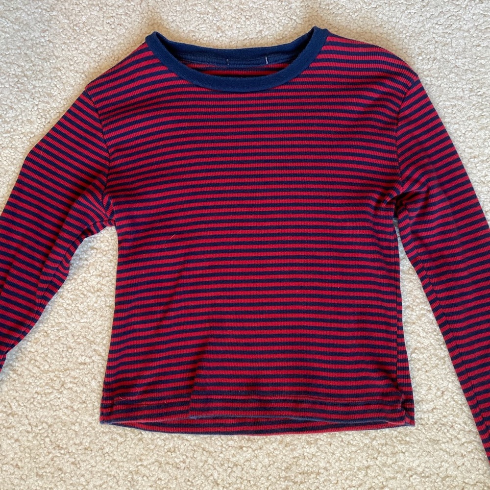 brandy melville striped long sleeve crop top